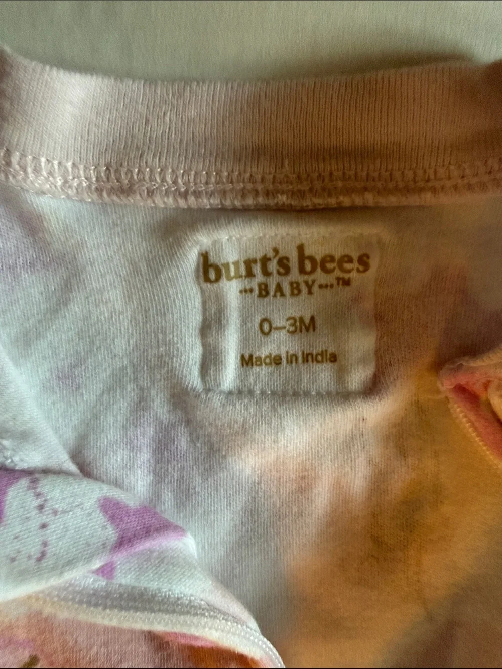 Aden & Anais Sleep sack, Burt’s Bees Footed sleeper, Carter’s onesie